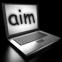 aim word on laptop photo