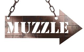 muzzle word on metal pointer photo