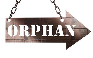 orphan word on metal pointer photo