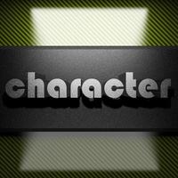 character word of iron on carbon photo