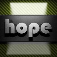hope word of iron on carbon photo