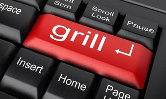 grill word on red keyboard button photo