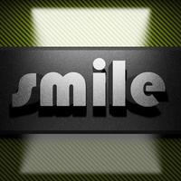 smile word of iron on carbon photo