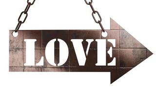 love word on metal pointer photo