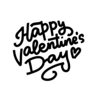 feliz día de san valentín caligrafía moderna. tarjeta de felicitación escrita a mano. cita de amor en vector