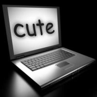 cute word on laptop photo