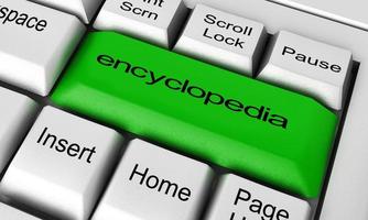 palabra enciclopedia en el botón del teclado foto