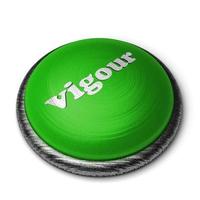 vigour word on green button isolated on white photo