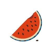 Watermelon icon in a flat style. Logo of watermelon bitten off slice isolated on white background. Flat vector illustration