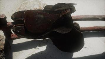 Rider Leather Saddle on fence in desert video