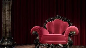 scène de rideau de théâtre de luxe avec chaise video