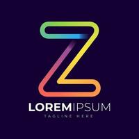 plantilla de diseño de logotipo de letra z. tipografía z moderna y creativa y degradado colorido vector