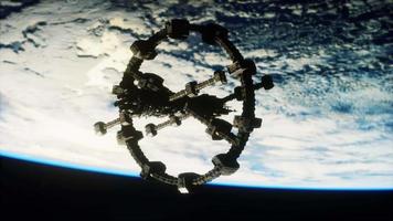 space satellite orbiting the earth Elements of this image furnished by NASA video