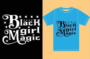 magia de niña negra. diseño de camiseta de tipografía. vector