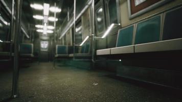 subway car in USA empty because of the coronavirus covid-19 epidemic video