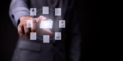 virtual Global Internet connection metaverse, Folder Document Management System, online documentation database and process automation photo