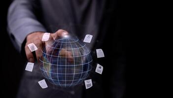 virtual Global Internet connection metaverse, Folder Document Management System, online documentation database and process automation photo
