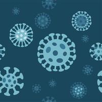 Seamless pattern of Coronavirus CoV under a microscope. Flat vector illustration