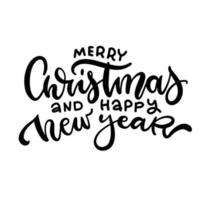 merry Christmas and Happy New Year - 2022 script hand lettering text. Overlay Design template, Celebration typography poster, banner or greeting card for Merry . Vector black Illustration