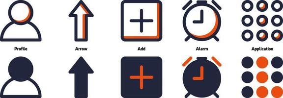 UI Line and Flat Icon vector