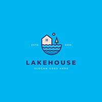 Lake and House logo free download vector