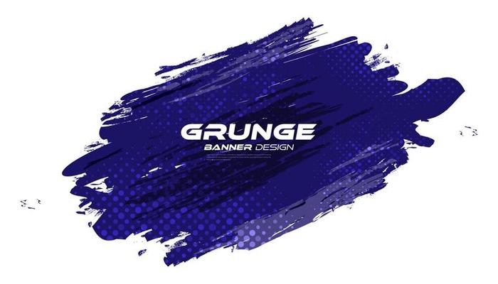 Abstract Blue and White Grunge Background with Halftone Style. Brush Stroke Illustration for Banner, Poster. Sports Background. Scratch and Texture Elements For Design