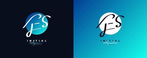 Initial E and S Logo Design with Handwriting Style in Colorful Gradient. ES Signature Logo or Symbol for Business Identity vector