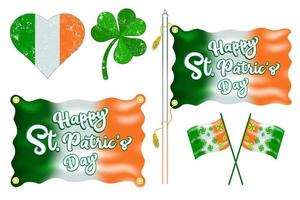 vector de fondo de amor y bandera del día de san patricio