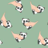 Panda pattern.Childish cute pattern with animals. children's illustration. vector