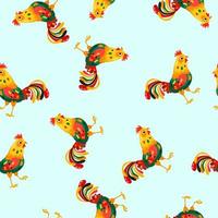 roosters pattern. Bright pattern for textiles and decor. Color pattern. vector