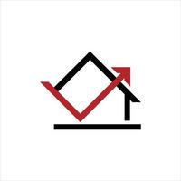 home investment logo simple black red arrow finance icon design vector