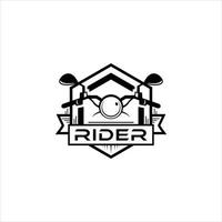 vintage emblem style motorcycle rider club logo design vector