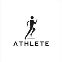 running sport logo simple black stick man vector illustration design idea