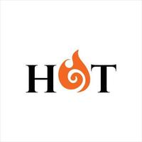 simple typography fire hot logo design icon idea vector