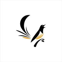 simple modern abstract magpie bird animal logo design icon idea vector