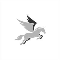 flat simple illustration pegasus mascot logo design idea vector