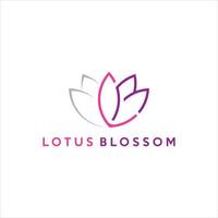 simple line initial lotus logo design idea vector