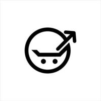 simple black icon or illustration of profit retail online shop logo design vector