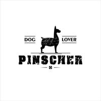 classic rustic grunge black style dog lover logo design idea vector