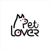 logotipo veterinario idea de tipografía negra divertida para el diseño de letras de los amantes de los perros vector