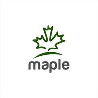 simple modern green maple leaf logo design vector