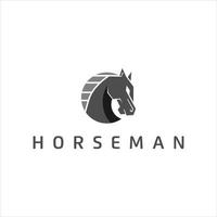 simple modern horse head logo icon design idea vector