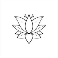 simple outline black lotus flower logo design idea vector