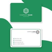 Vector of Business Card with Green Color. Good for business card, company card.
