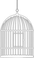 Black and white Empty birdcage
