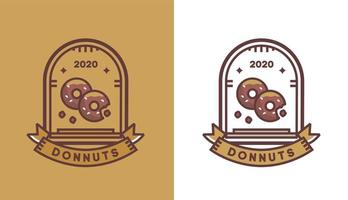 donut logo design, modern vintage wet cake for cafe logo, suitable for food and beverage business vector