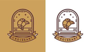 croissant logo design, modern vintage wet cake for cafe logo, suitable for food and beverage business vector