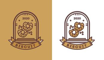 biscuit logo design, modern vintage pastries for cafe logo, suitable for food and beverage business vector