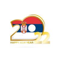 año 2022 con patrón de bandera serbia. diseño de feliz año nuevo. vector