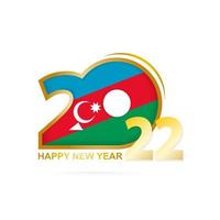 año 2022 con patrón de bandera de azerbaiyán. diseño de feliz año nuevo. vector